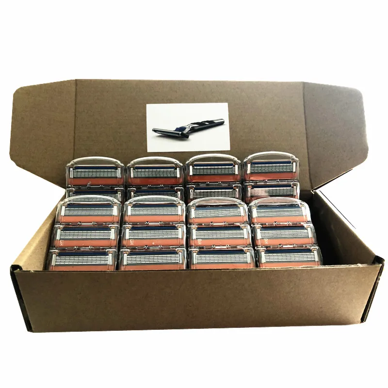 

Custom Made Packing Box Gillette Fusion Men Razor Blades Replacement Blade 5 Layers Men Face Care Straight Razor 32pcs/Box
