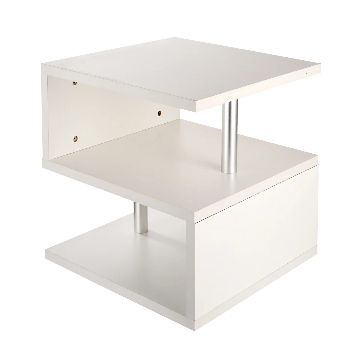 

Tea Table Side End Table for Office Coffee Table Magazine Shelf Modern White Living Room TV Tables Home Furniture 50 x 50 x 50cm