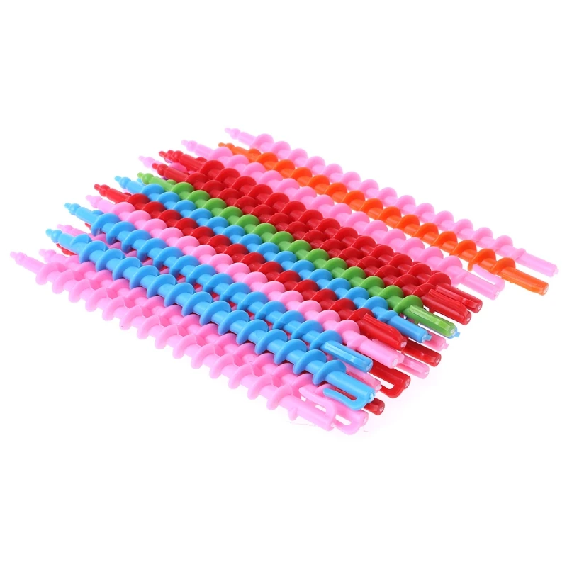 26Pcs Long Plastic Styling Barber Salon Tool Hairdressing Spiral Hair Perm Rod
