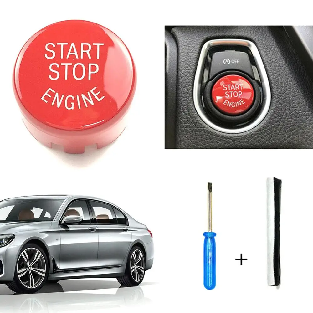 

Red Start Stop Engine Switch Button Cover Car Accessory For BMW F20 F30 F10 F01 F25 F26