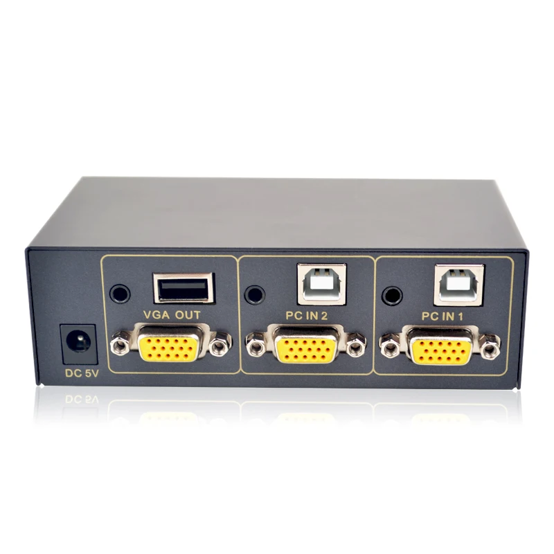 KVM переключатель 2 порта VGA USB PS2 клавиатура мышь коробка с шт кабель Поддержка