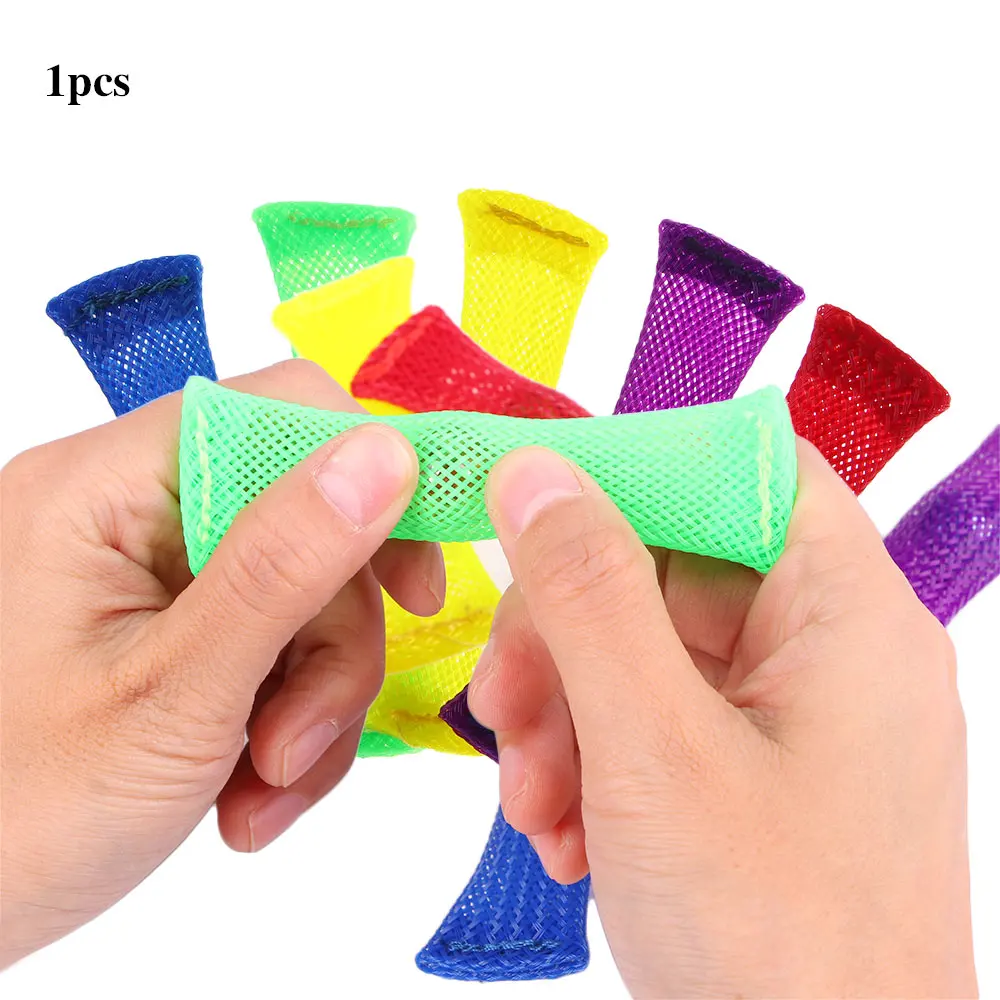 Easy Bend Relief Toy Wear Resistant Fidgets Stress With Marbles Braided Mesh 