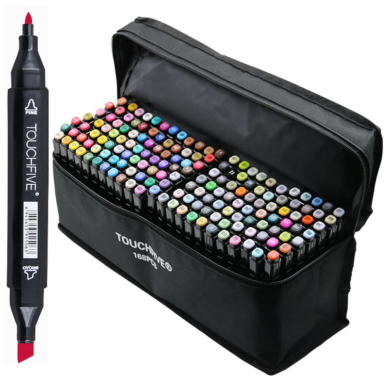 

30/40/60/80/168 Colors Alcohol Markers for Drawing Manga Sketch Marker Pen Dual Tips Brush Pen Markers Pen Graphic Art Supplies