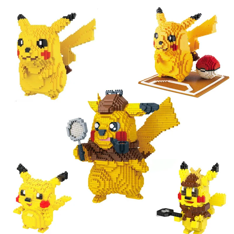 

mini micro Cartoon BlocksPoke Anime Ball sets Pikachued Diamond Building Blocks Bricks Toys Games for Children Kits Gifts