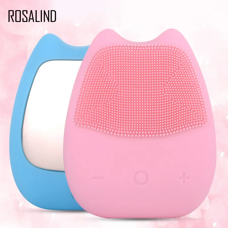 

ROSALIND Electric Silicone Facial Brush Charging Cleansing Brush Sonic Vibration Massage USB Rechargeable Smart Face Cleaner