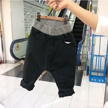 Осенняя детская одежда в Корейском стиле; стиль для мужчин и женщин; детская одежда в Корейском стиле; эластичная резинка на талии в рубчик