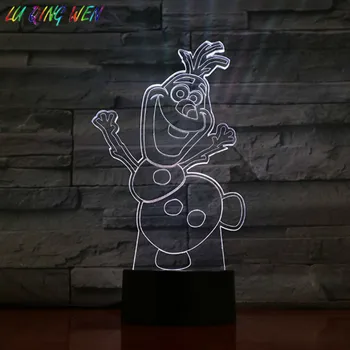 

Fancy Baby Led Night Light Snowman Olaf Nightlight for Kids Bedroom Deco Battery Operated Atmosphere Pretty 3d Night Lamp