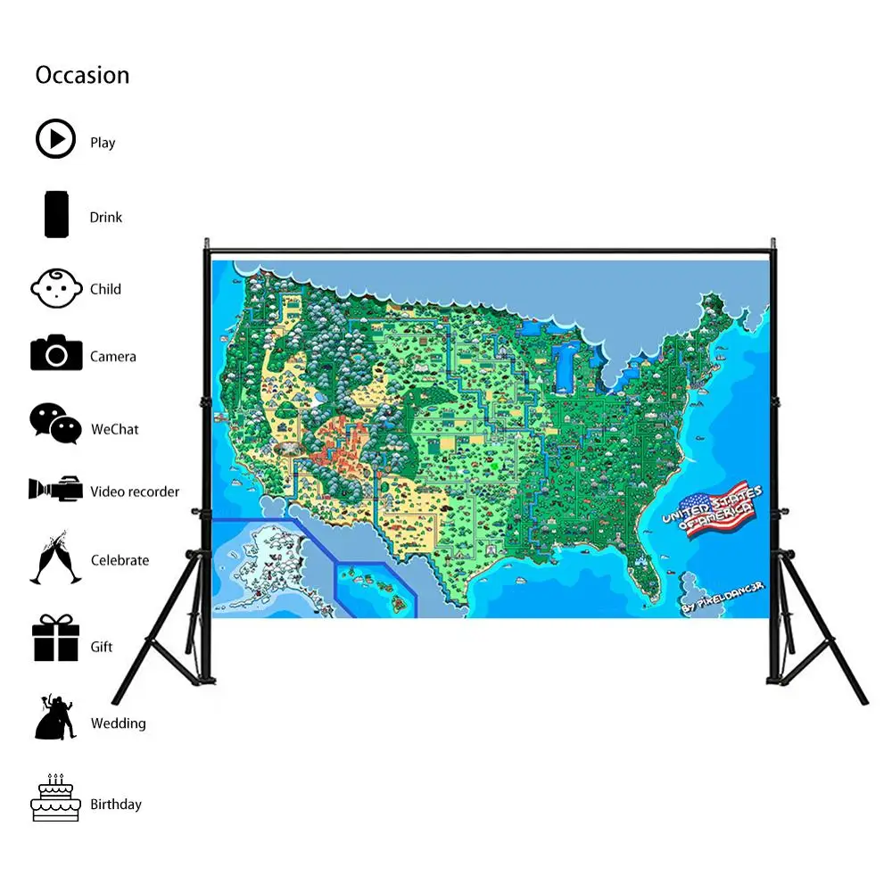 Non-woven Map of The United States America World Wall Decor Wallpaper 150x225cm Home Bar Poster Office School Supplies |