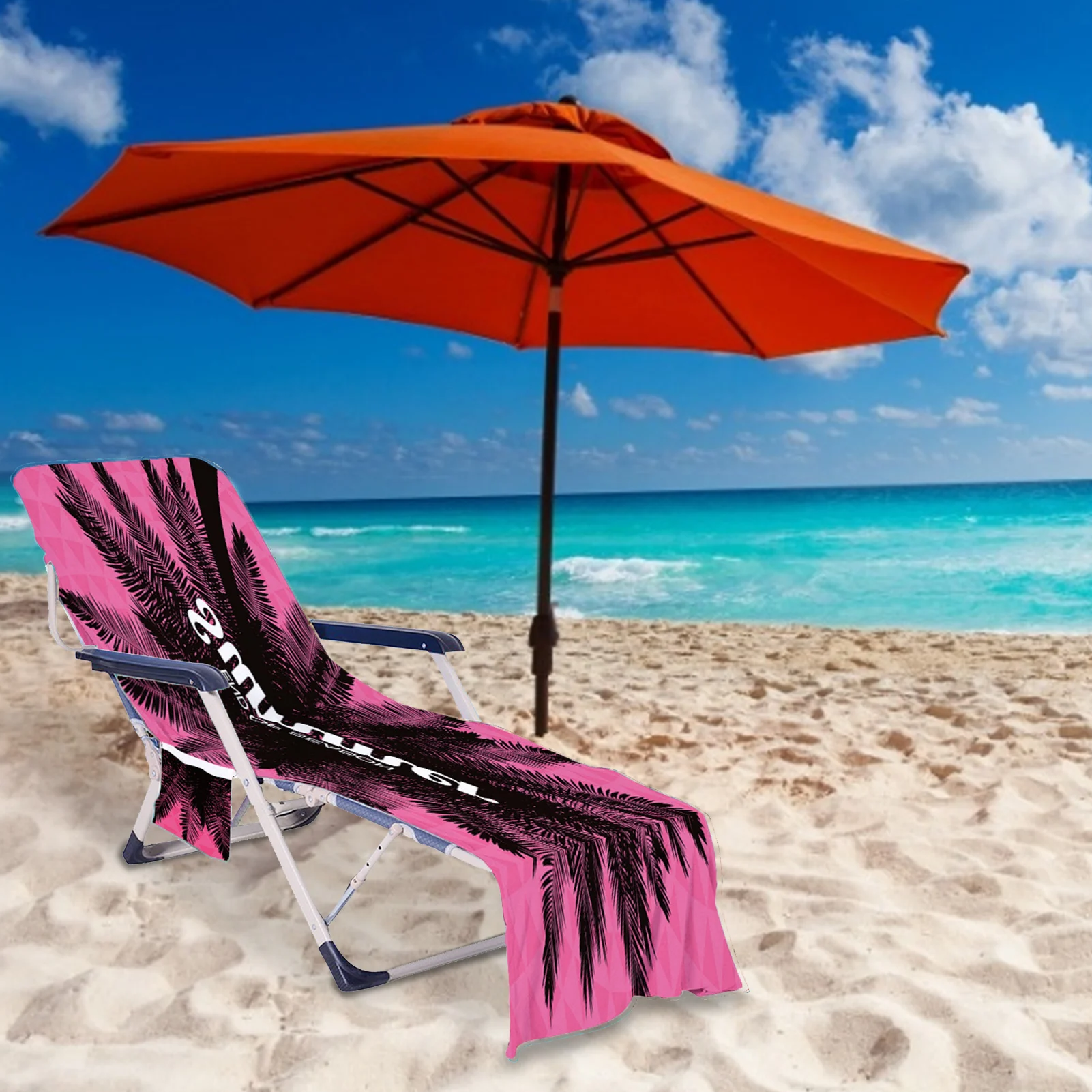 Housse de serviette de chaise de plage Portable à longue sangle, lit de  plage, avec poche, pour l'été, jardin extérieur, piscine, housse de bain de  soleil - AliExpress