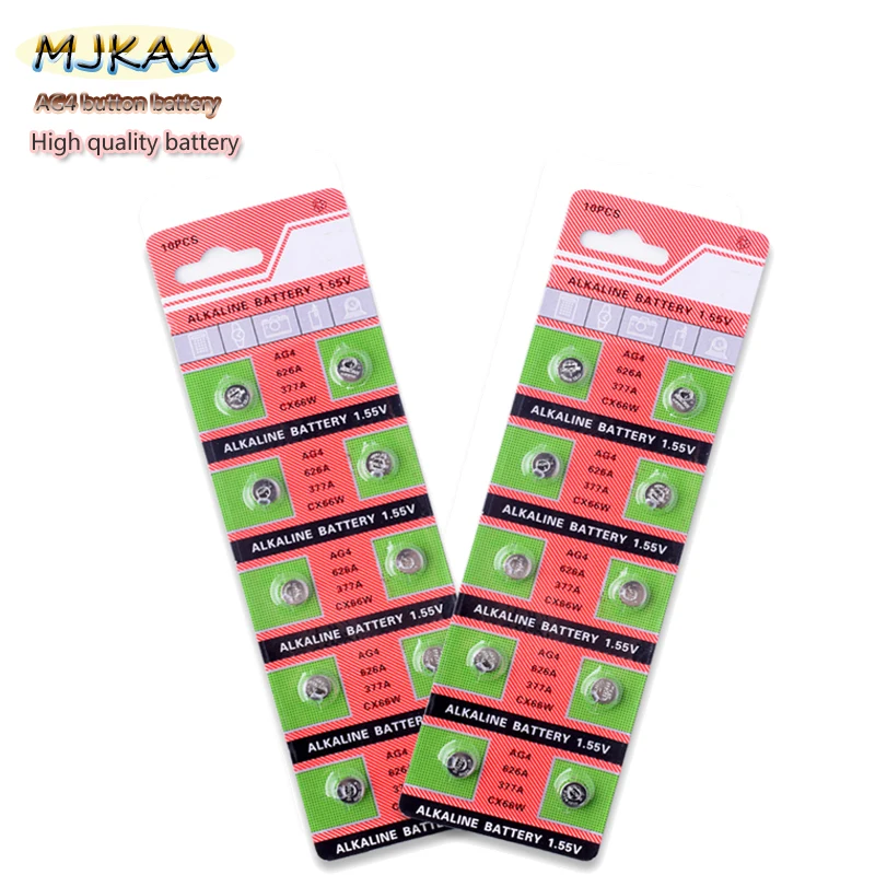 Поставщики для продажи 200 шт MJKAA AG4 377 A 377 LR626 SR626SW SR66 LR66 батарея монетного типа для часов 1,5 в, батареи электронные продукты