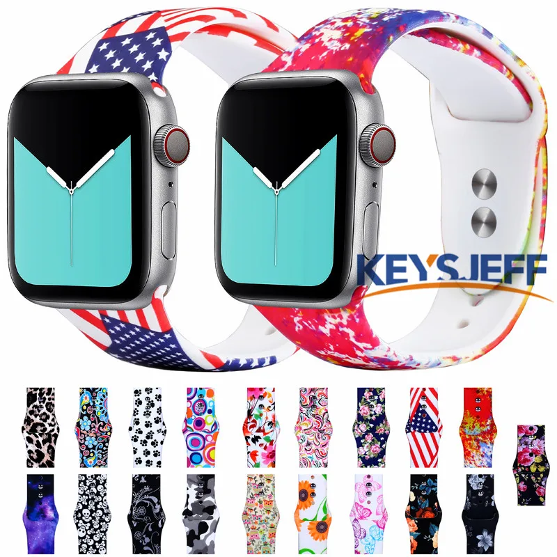 Compatible with Apple Watch Band 38mm 40mm 42mm 44mm Fadeless Pattern Printed Bands for iWatch Bands Strap Series 5/4/3/2 81023