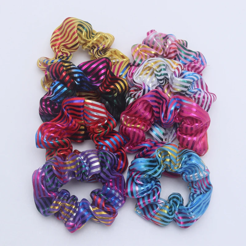 

4Pcs Women Stripe Hair Scrunchies Girls Elastic Hair Rubber Bands Children Ponytail Hair Holders Hair Gum/Tie Hair Accessories