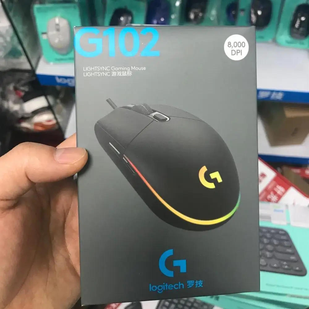 Проводная игровая мышь Logitech G102 с подсветкой механическая Боковая кнопка