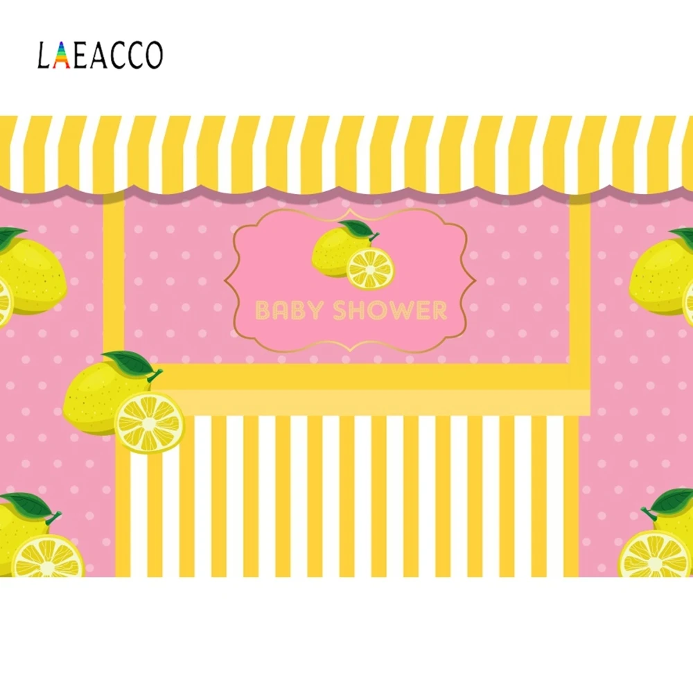 Laeacco фон для фотосъемки в честь будущей матери фоны желтые полосы лимон корзина