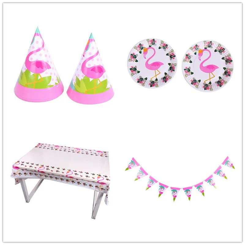 New Flamingo Birthday Party Disposable Tableware Set Party Paper Plate Napkin Napkin Summer Hawaii Flamingo Event Party Supplies