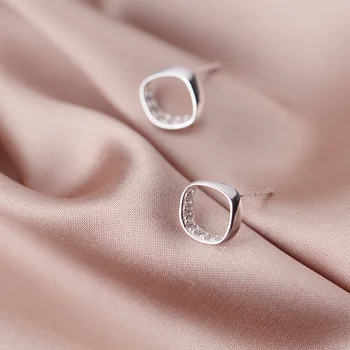 

La Monada Hollow Square Korean Minimalist Women Earrings Silver 925 Fine Jewelry Silver 925 Stud Earrings For Women