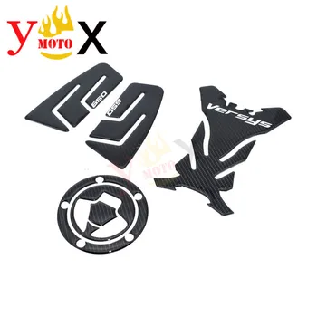 

VERSYS 650 Set Motorcycle Carbon Fiber Tank Sticker Traction Pad Knee Grip 3M Fuel Tank Cap Cover Decal For Kawasaki verysys 650