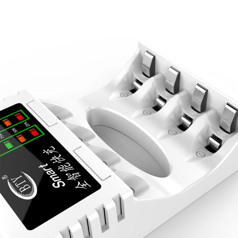 1 шт. 92*63*26 мм черный/белый четыре слота зарядное устройство 5V-1A быстрое зарядное устройство для AAA/AA батареи с Светодиодный индикатор