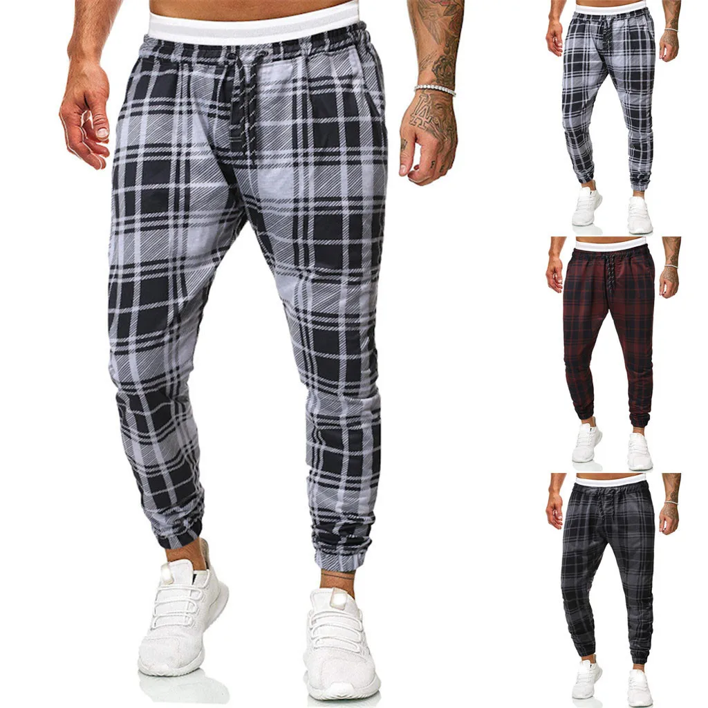 Pantalones hombre, уличная одежда, брюки-карго, мужские Длинные повседневные спортивные штаны, облегающие клетчатые брюки, штаны для бега, джоггеры, спортивные штаны
