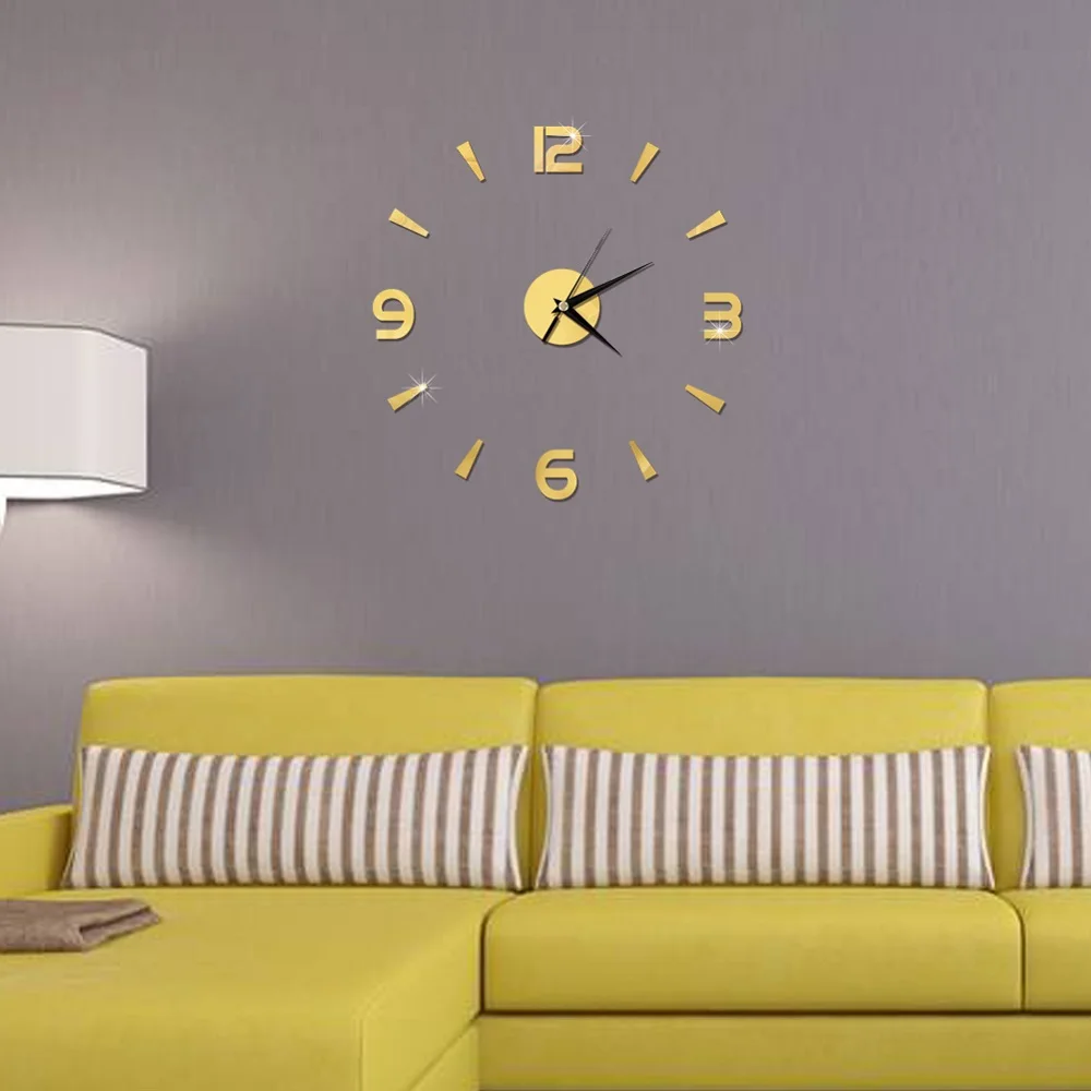 2019 New 3D Wall Clock Mirror Wall Stickers Fashion Living Room Quartz Watch DIY Home Decoration Clocks Sticker reloj de pared 8