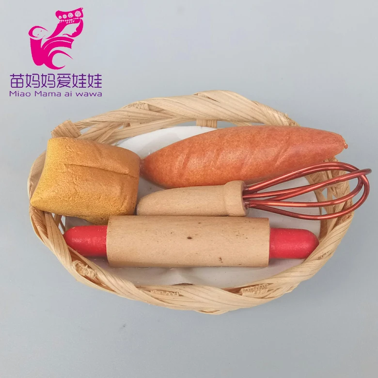 

Mininature Simulation food model for Kitchen tool Egg beater wine bottle Rolling pin for doll house accessories