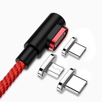 

Elbow Magnetic Data Line F Line 3A Fast Charging Magnet Charge Cable for Mobile Phones Micro Usb Cables Type C Wire