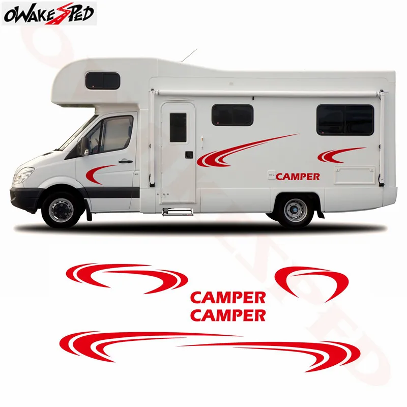 

1set Motorhome Vinyl Graphics Stickers Decals Camper Van RV Caravan Sport Stripes Decor Sticker Car Modified Accessories Decal