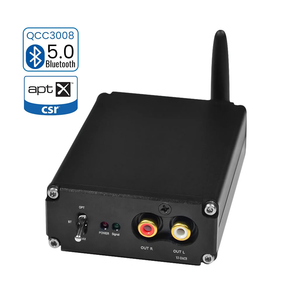 QCC3008 ES9038Q2M AIYIMA ES9038Q2M Декодер коаксиальный волоконный ЦАП QCC3008 CSR8675 Bluetooth 5,0 APTX приемник JRC5532 декодирование для дома DIY - Цвет: QCC3008 ES9038Q2M