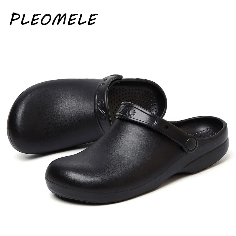 

EVA Slip on Man Restaurant Kitchen Wear Chef Shoes Anti-slip Oil-proof Chef Master Cook Bakery Slippers Waiter Soft Sandals