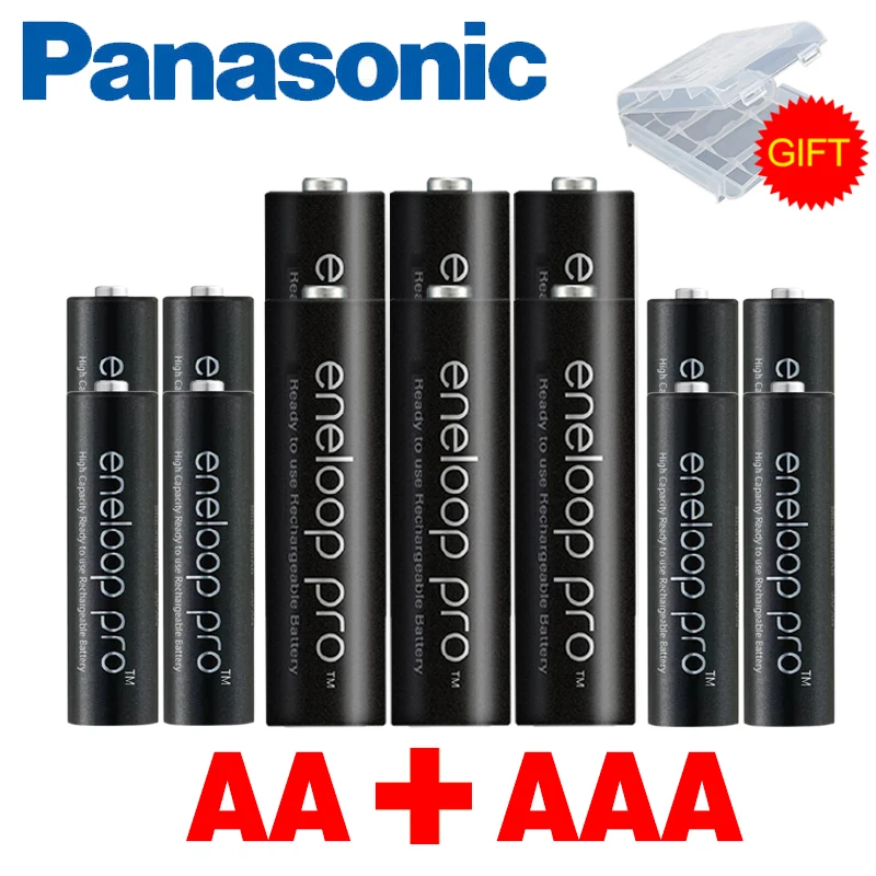 Аккумулятор Panasonic 1,2 v Ni-MH AA перезаряжаемый и AAA перезаряжаемый аккумулятор для фонариков, пультов дистанционного управления, игрушек - Цвет: AA2PCS and  AAA2PCS