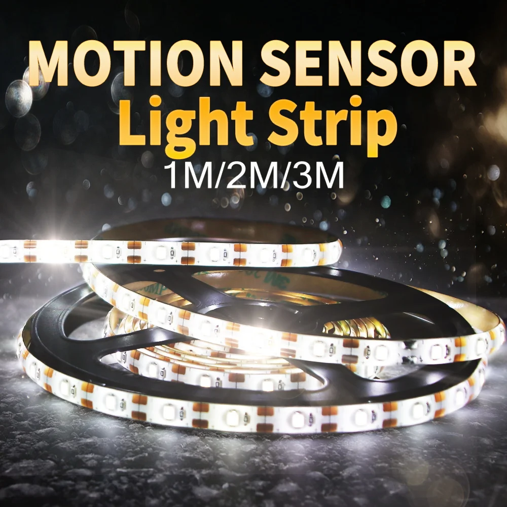 Night Light PIR Motion Sensor Light Tape SMD 2835 Waterproof Kitchen 5V LED Strip 1M 2M 3M Tiras Led Stair Bed Wardrobe Lamp Bar 5v ws2812b smart pixels led strip 30 60 74 96 100 144 leds m ws2812 ic 1m 2m 3m 4m 5m 5050 rgb lights tape ip30 ip65 ip67