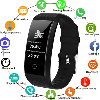 

LIGE Smart Watches Bracelet Heart Rate Blood Pressure Health Waterproof Fitness Tracker SmartWatch Body temperature measurement