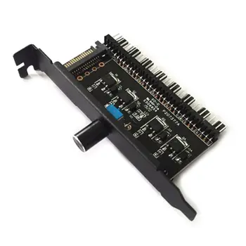 

PC 8 Channels Fan Hub Cooling Fan Speed Controller for CPU Case HDD VGA PWM Fan PCI Bracket Power By 12V SATA/4Pin Fan Control
