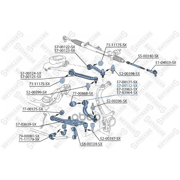 57-00132-Sx_рычаг Задний Нижний Правый! Audi A6 All 04 Stellox 5700132sx Stellox арт. 5700132SX