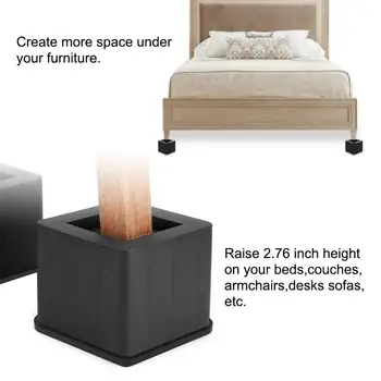 

New Coming 4-piece 3-inch Bed Riser Heavy Duty Furniture Riser Bed Chair Sofa Table, Suitable For Sofas Armchairs Tables