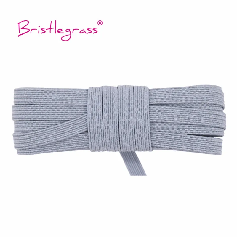 Bristlegrass Glitter Elastic Cord – 6mm Flat Skinny Band for DIY Sewing & Craft Projects