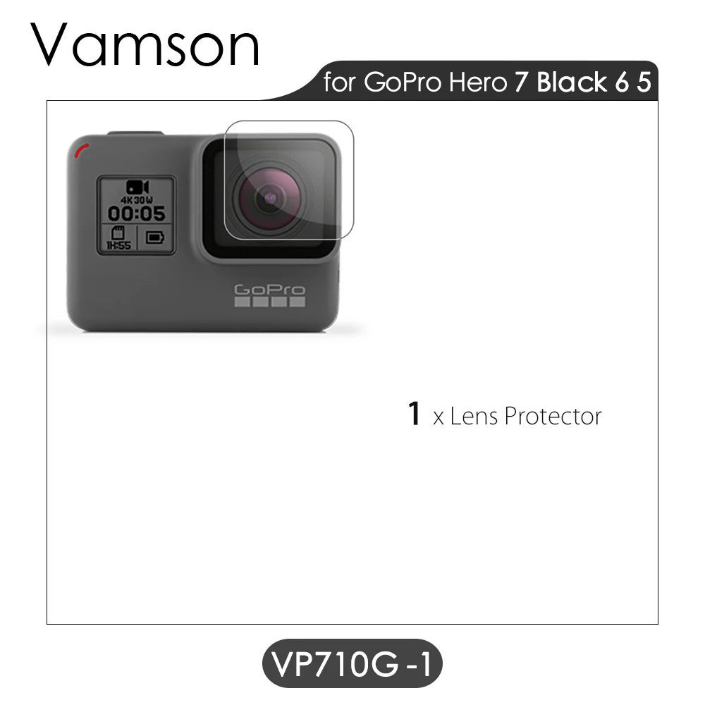 VP710G-1 Vamson для GoPro Hero 8 черный 7 6 5 Защита экрана для Go pro Hero7 черный объектив камеры аксессуары защитная Пленка чехол VP710G - Цвет: VP710G-1