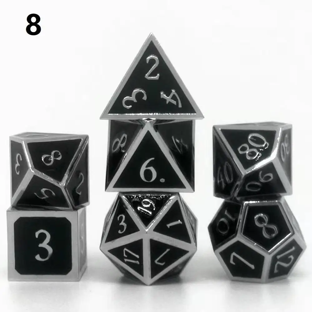 Высококлассные игральные кости DND набор игральные кубики dados rpg многогранные металлические кости dobbelstenen dados rol d20 Кубики dobbelstee - Цвет: 8