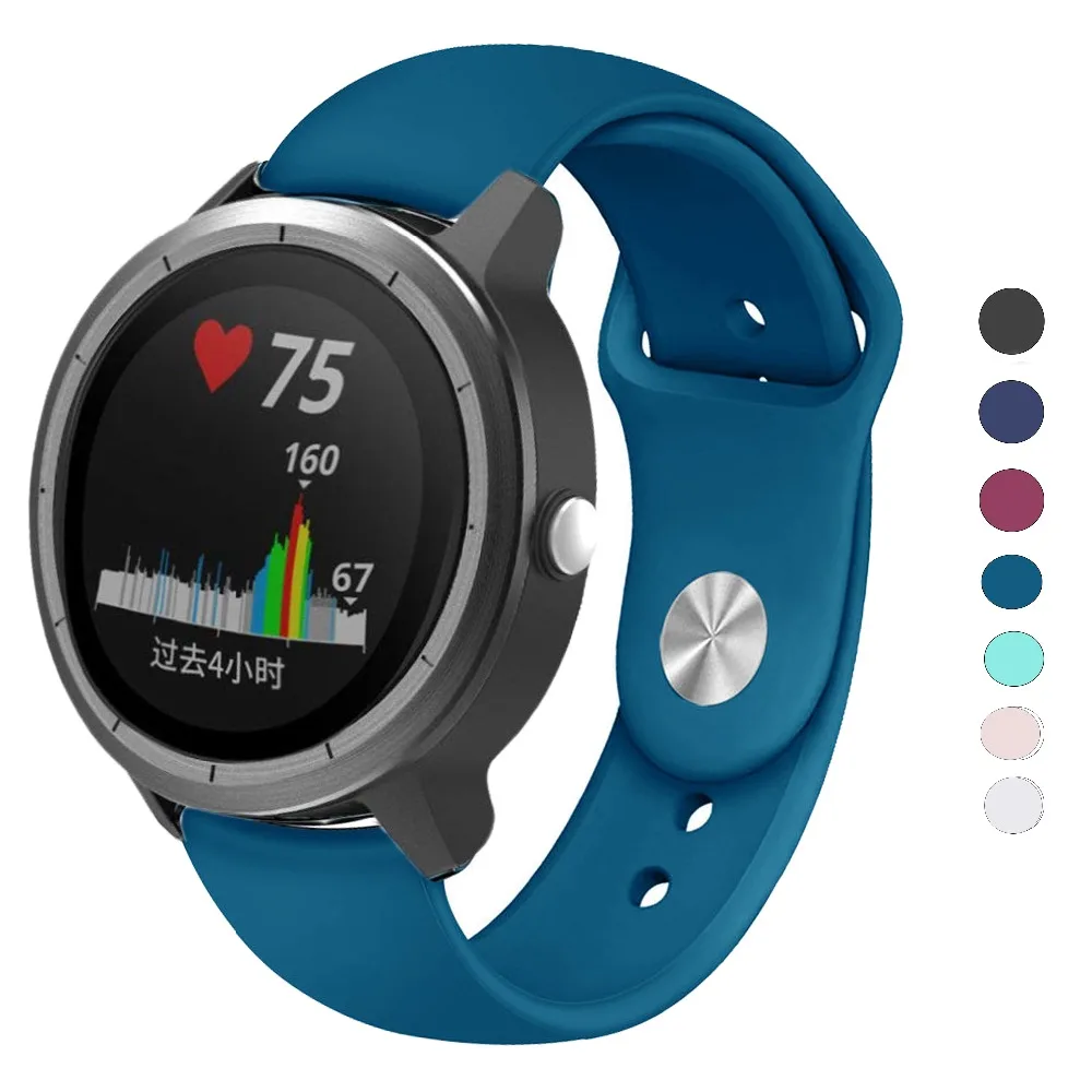 20 мм силиконовый ремешок для часов Garmin Vivoactive 3/Forerunner 645/245/245 м браслет Galaxy Watch Active 2/42