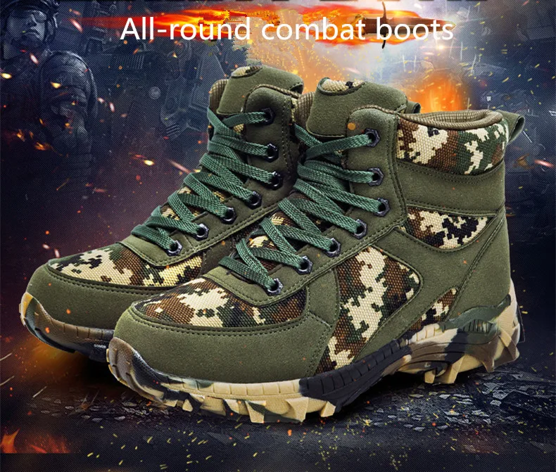 New Big Size Winter Wool Men's Boots Waterproof Men's Camouflage Military Warm Boots Men Combat Army Boots Snow Boots
