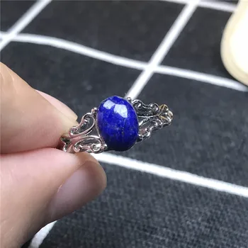 

Top Natural Blue Lapis Beads Ring For Woman Lady Crystal Love Gift 8x6mm Oval Beads Gemstone Fashion Adjustable Ring Jewelry