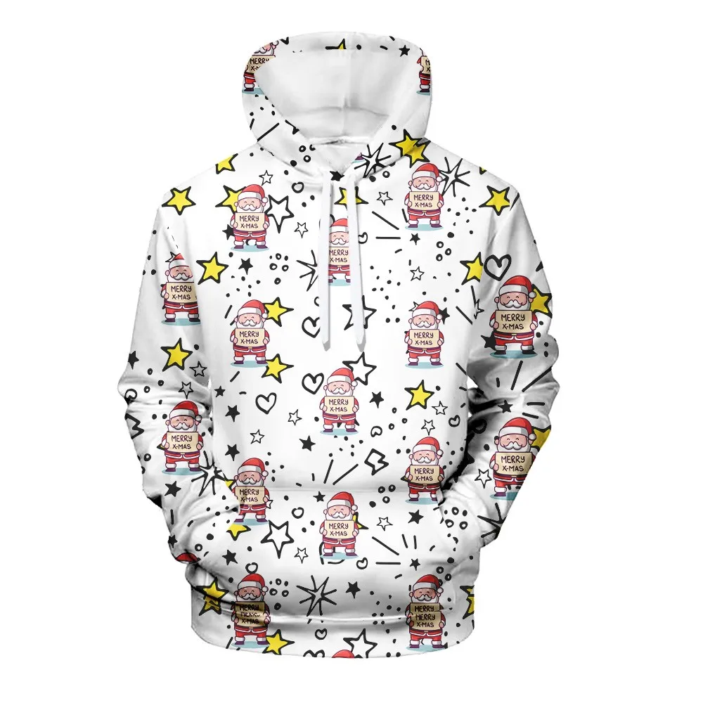 

Men Women 3D Printed Xmas Sweatshirt Autumn Winter Christmas Couples Hoodies Fashion Long Sleeve Pullover Hoody Plus Size