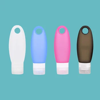 

4pcs Leak-proof Travel Bottles Set Silicone Porable Bottle Container for Shampoo Toiletries Lotion (Blue + White + Grey + Pink)