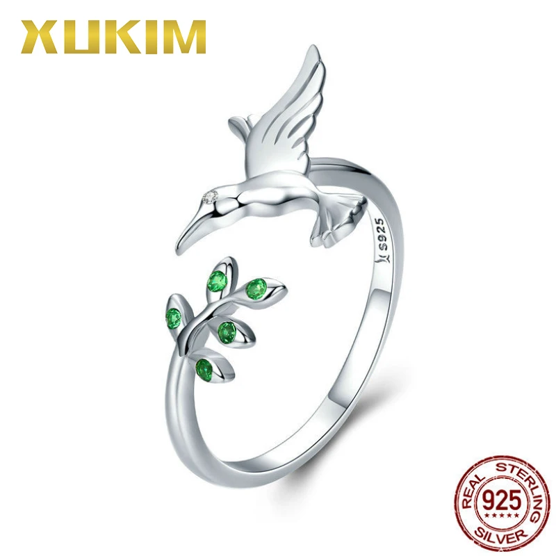 SR802 Xukim Jewelry 925 пробы Серебряное кольцо для женщин с колибри Silver | Украшения и
