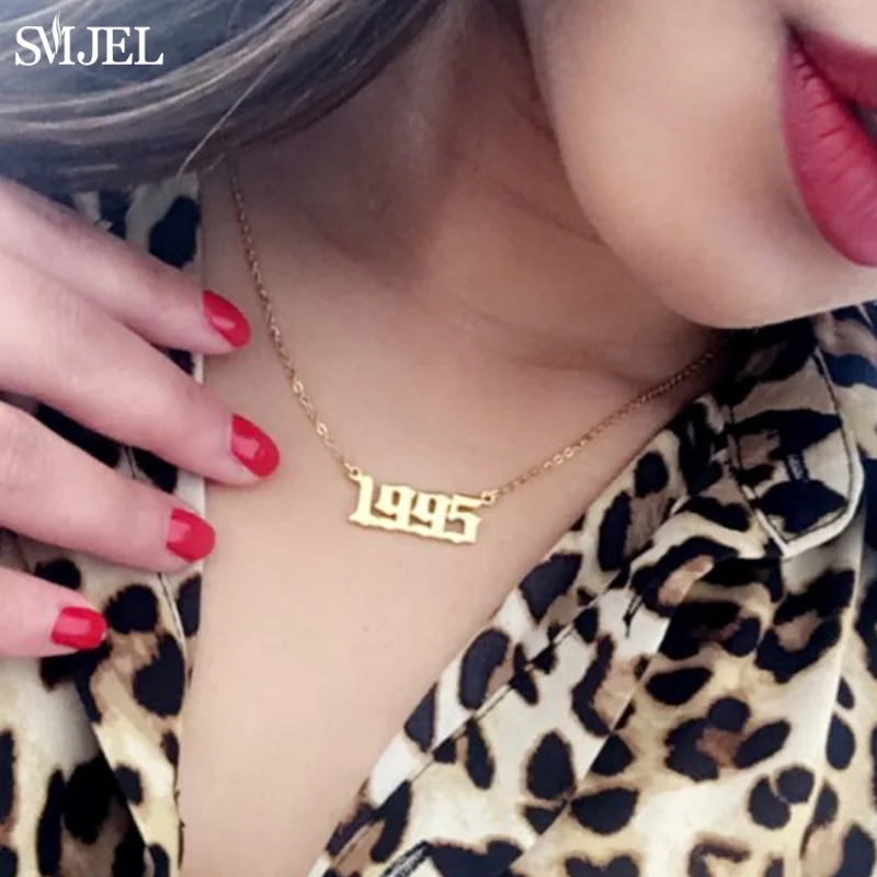 SMJEL Personalized Year Number Necklaces for Women Custom Year 1980 1989 2000 Birthday Gift from 1980 to 2019 - Image 6