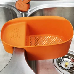 Strainer Kitchen Sink Gadget Basket Organizer Rack Sponge Soap Holder Kitchen Fixture Leftovers Drain Fregadero Home Improvement