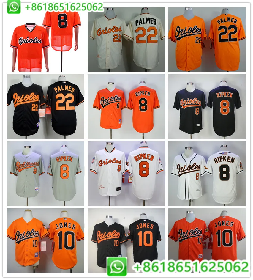 Сшитая мужская майка Baltimore Cal Ripken Jr Adam Jones Jim Palmer в винтажном стиле