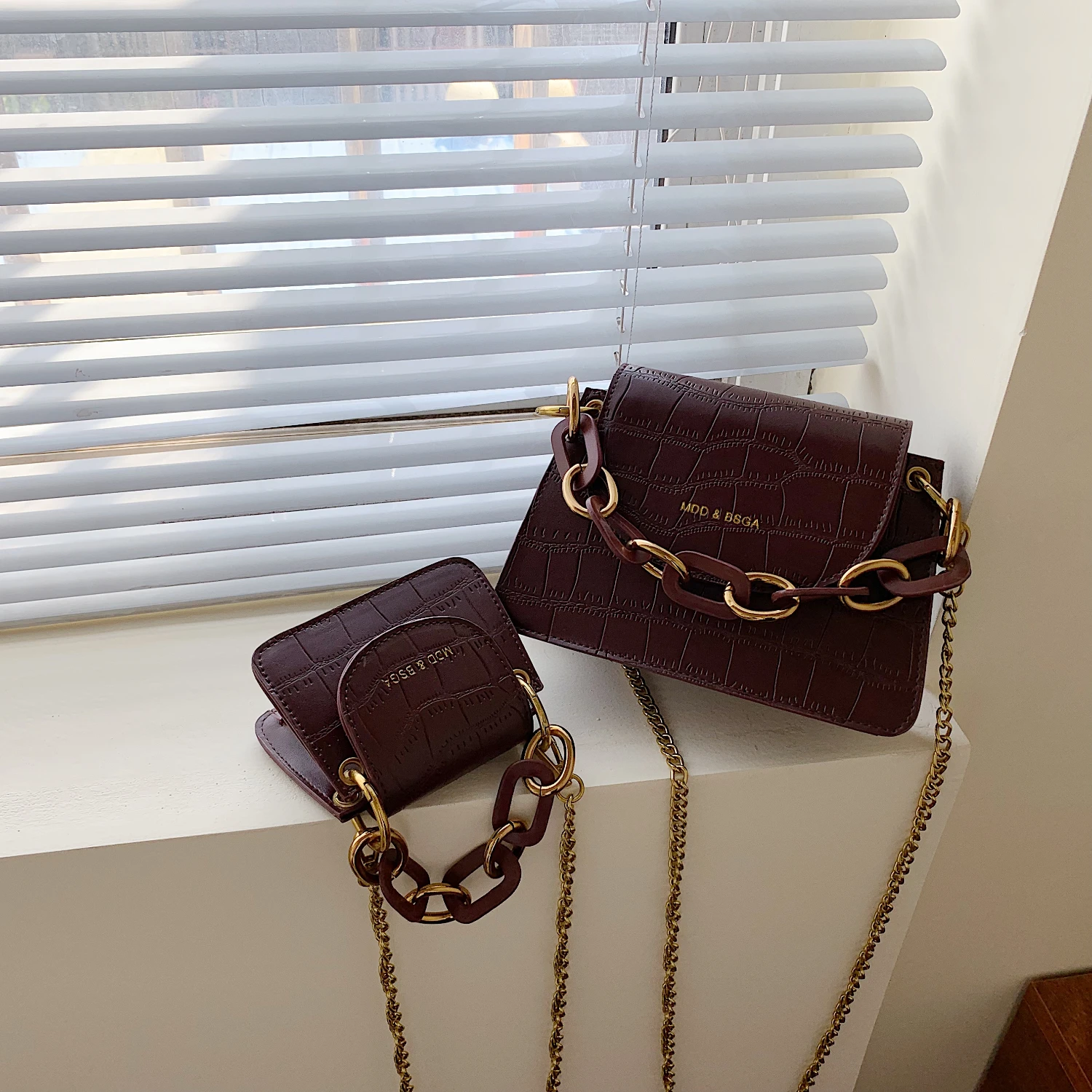 Bolsos Mujer сумки через плечо для женщин роскошные сумки женские сумки дизайнерские маленькие сумки на плечо с крокодиловым узором кошельки для девочек - Цвет: Coffee