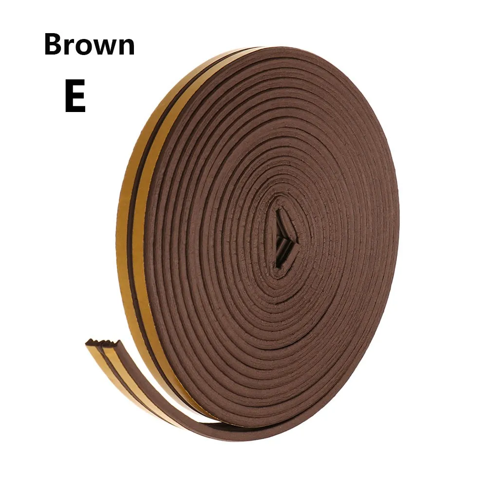 Brown-E Type 5/10M D/E/P/I Тип пены прогноз Excluder самоклеющиеся оконные и дверные профили этиленового пропилен-каучука прокладки окна аксессуары пыли уплотнительная лента - Цвет: Brown-E Type