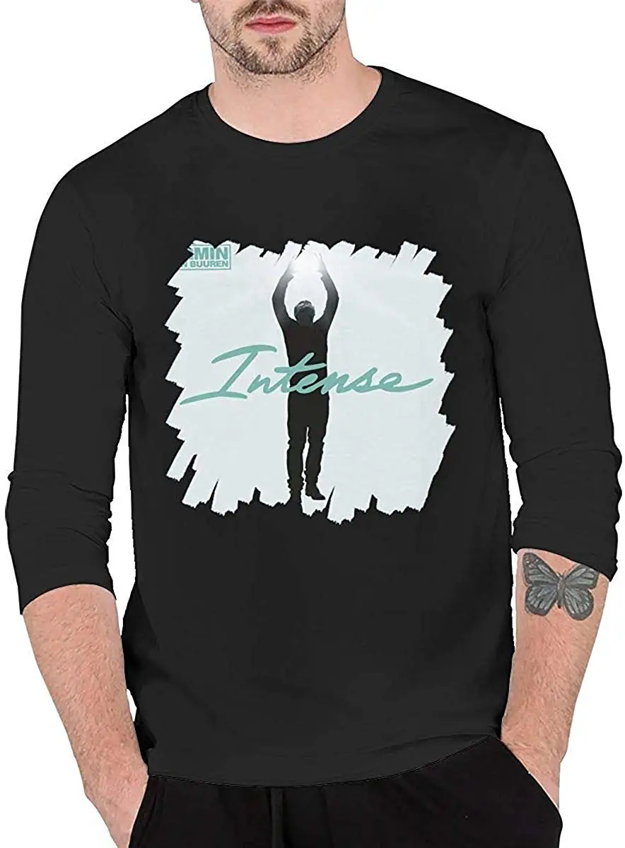 TSDFC Man's Armin Van Buuren Intense Outdoor Long Sleeve T-Shirt Dry Fit Casual Tee Black unisex men women t shirt |